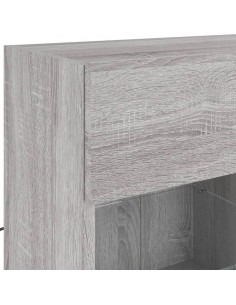 Mobile TV a Parete con Luci LED Grigio Sonoma 78,5x30x60,5 cm