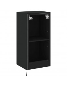 Mobile TV a Parete con Luci LED Nero 40,5x35x80 cm