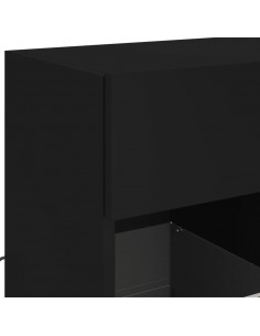 Mobile TV a Parete con Luci LED Nero 58,5x30x60,5 cm