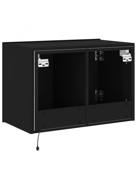 Mobile TV a Parete con Luci LED Nero 60x35x41 cm