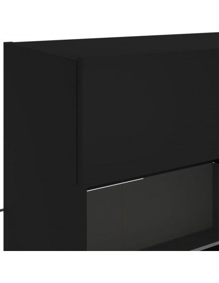 Mobile TV a Parete con Luci LED Nero 98,5x30x60,5 cm