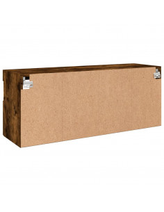 Mobile TV a Parete con Luci LED Rovere Fumo 100x30x40 cm