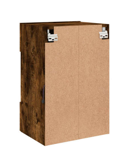 Mobile TV a Parete con Luci LED Rovere Fumo 40x30x60,5 cm