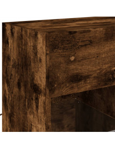 Mobile TV a Parete con Luci LED Rovere Fumo 58,5x30x60,5 cm