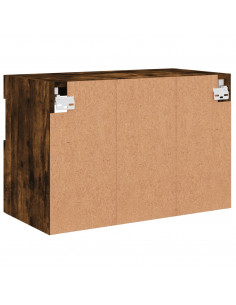 Mobile TV a Parete con Luci LED Rovere Fumo 60x30x40 cm