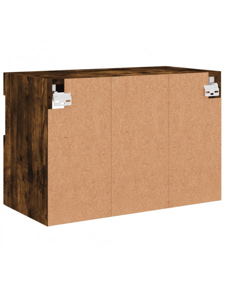 Mobile TV a Parete con Luci LED Rovere Fumo 60x30x40 cm