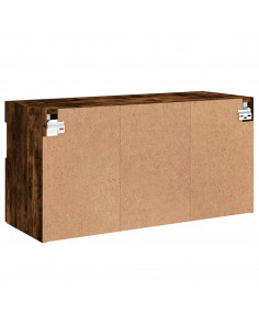 Mobile TV a Parete con Luci LED Rovere Fumo 80x30x40 cm