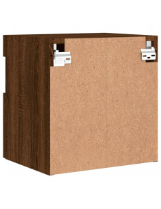 Mobile TV a Parete con Luci LED Rovere Marrone 40x30x40 cm