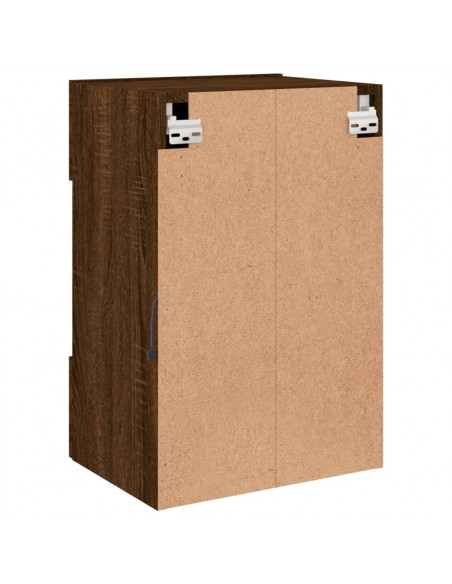 Mobile TV a Parete con Luci LED Rovere Marrone 40x30x60,5 cm
