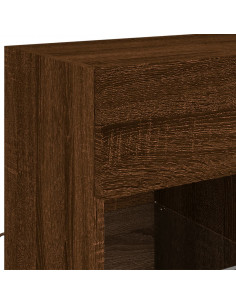 Mobile TV a Parete con Luci LED Rovere Marrone 58,5x30x60,5 cm