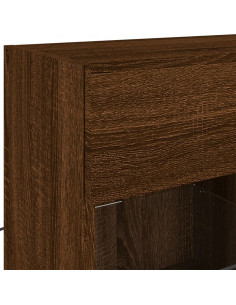 Mobile TV a Parete con Luci LED Rovere Marrone 78,5x30x60,5 cm