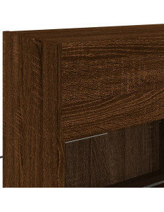 Mobile TV a Parete con Luci LED Rovere Marrone 98,5x30x60,5 cm