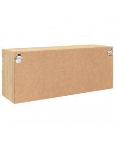 Mobile TV a Parete con Luci LED Rovere Sonoma 100x30x40 cm