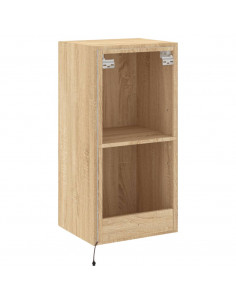 Mobile TV a Parete con Luci LED Rovere Sonoma 40,5x35x80 cm