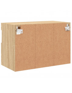 Mobile TV a Parete con Luci LED Rovere Sonoma 60x30x40 cm