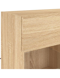 Mobile TV a Parete con Luci LED Rovere Sonoma 78,5x30x60,5 cm