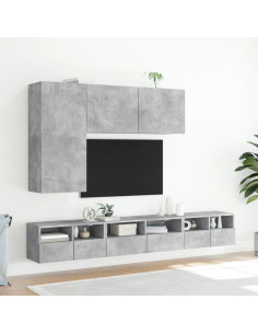Mobile TV a Parete Grigio Cemento 100x30x41 cm