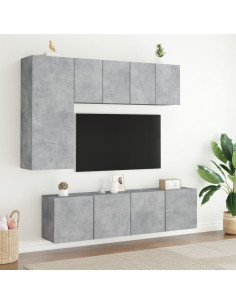 Mobile TV a Parete Grigio Cemento 60x30x41 cm