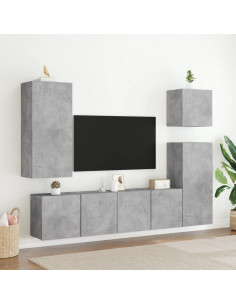 Mobile TV a Parete Grigio Cemento 80x30x41 cm