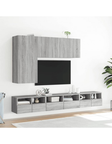 Mobile TV a Parete Grigio Sonoma 100x30x41 cm