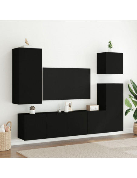 Mobile TV a Parete Nero 80x30x41 cm
