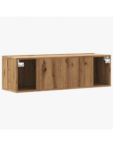 Mobile TV a Parete Rovere Artigianale 100x30x30cm in Truciolato