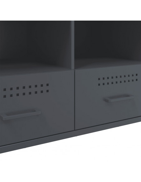 Mobile TV Antracite 100,5x39x50,5 cm Acciaio Laminato a Freddo