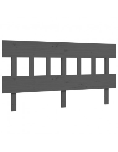 Letto per Anziani con Testiera Grigio King in Legno Massello