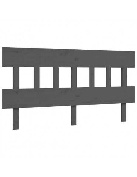 Letto per Anziani con Testiera Grigio King in Legno Massello