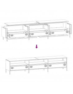 Mobile TV Antracite 202x39x43,5 cm Acciaio Laminato a Freddo