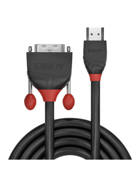 Lindy 36270 cavo e adattatore video 0,5 m HDMI tipo A (Standard) DVI-D Nero
