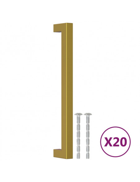 Maniglie per Mobili 20 pz Oro 192 mm in Acciaio Inox