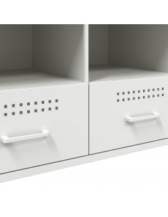 Mobile TV Bianco 100,5x39x50,5 cm in Acciaio Laminato a Freddo