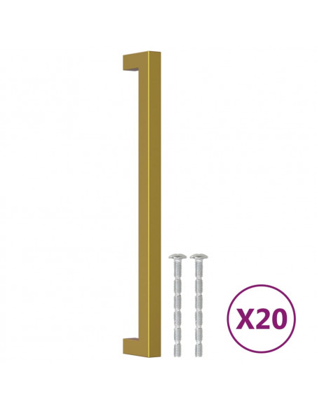 Maniglie per Mobili 20 pz Oro 224 mm in Acciaio Inox