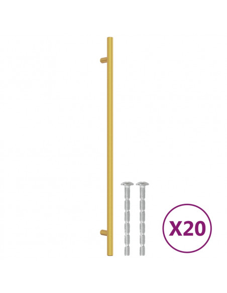 Maniglie per Mobili 20 pz Oro 320 mm in Acciaio Inox