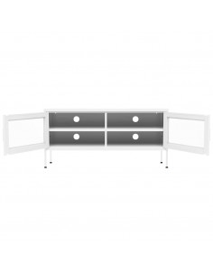 Mobile TV Bianco 105x35x50 cm in Acciaio