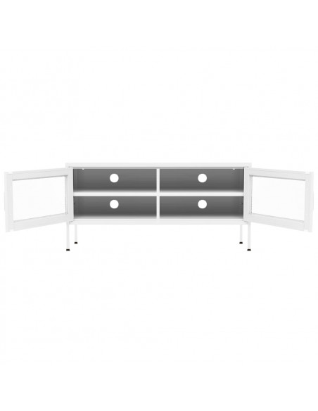 Mobile TV Bianco 105x35x50 cm in Acciaio
