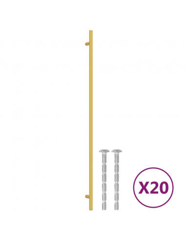 Maniglie per Mobili 20 pz Oro 480 mm in Acciaio Inox