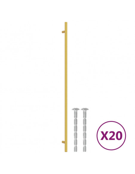 Maniglie per Mobili 20 pz Oro 480 mm in Acciaio Inox