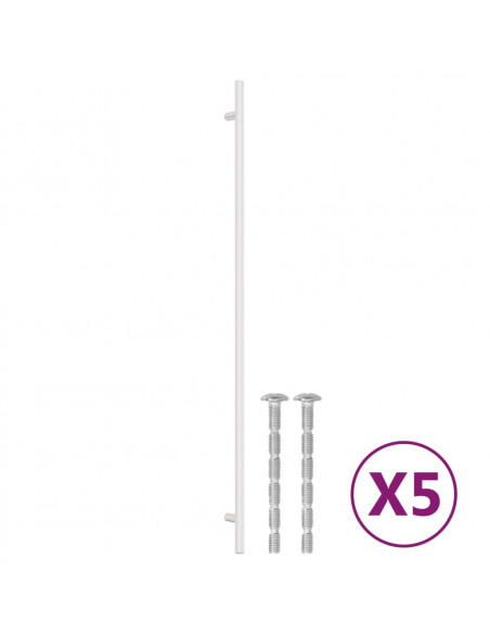 Maniglie per Mobili 5pz Argento 480mm in Acciaio Inox