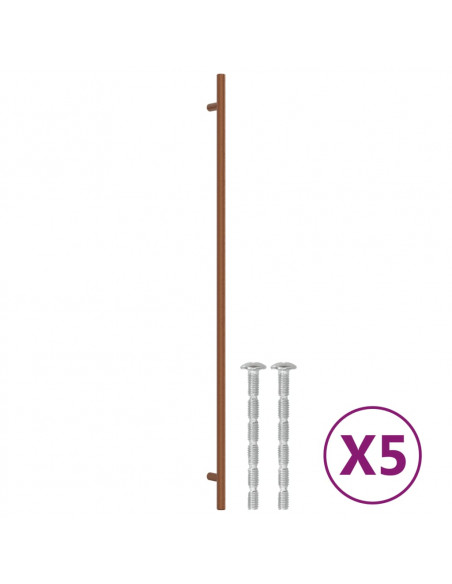 Maniglie per Mobili 5pz Bronzo 480mm in Acciaio Inox