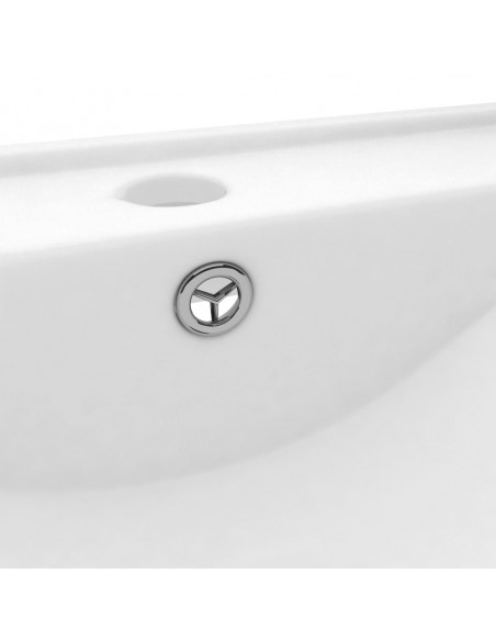 Lavandino con Foro Rubinetto Bianco Opaco 60x46 cm in Ceramica