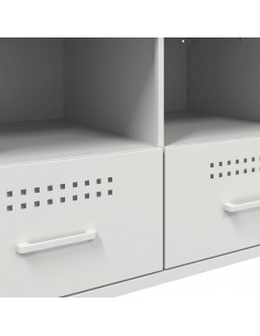 Mobile TV Bianco 68x39x50,5 cm in Acciaio Laminato a Freddo