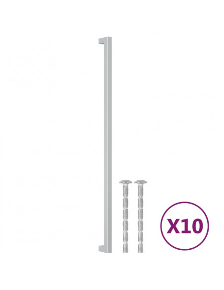 Maniglie per Mobili 10 pz Argento 480 mm in Acciaio Inox