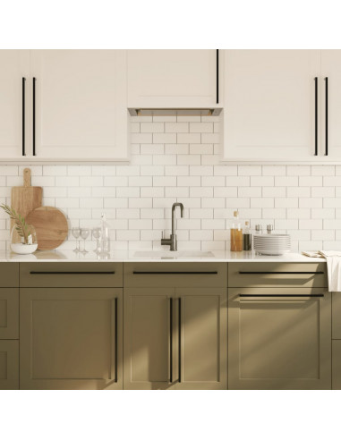 Maniglie per Mobili 5pz Nere 480mm in Acciaio Inox