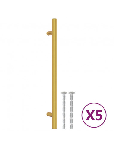 Maniglie per Mobili 5pz Oro 192mm in Acciaio Inox