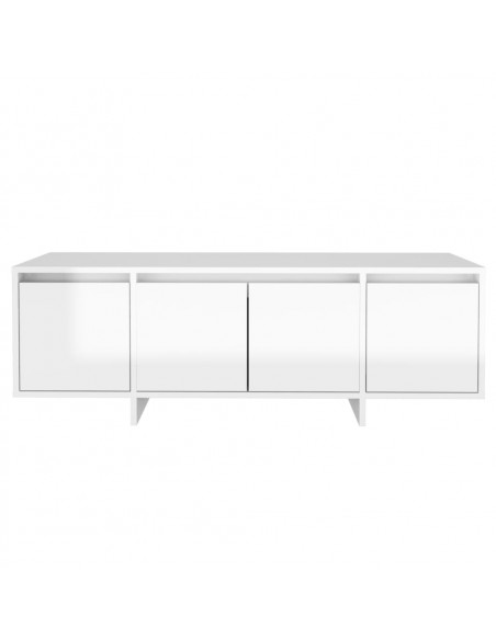 Mobile TV Bianco Lucido 120x30x40,5 cm in Truciolato