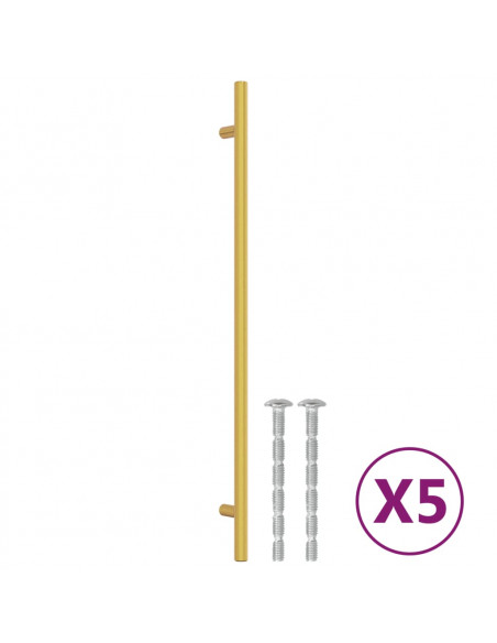 Maniglie per Mobili 5pz Oro 320mm in Acciaio Inox