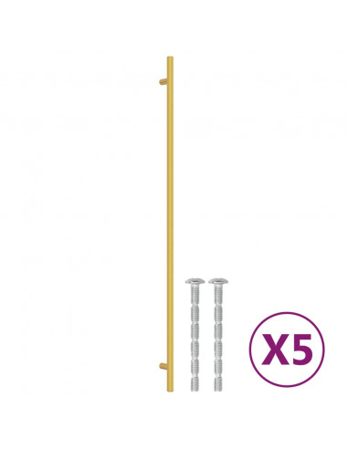 Maniglie per Mobili 5pz Oro 480mm in Acciaio Inox