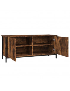 Mobile TV con Ante Rovere Fumo 102x35x45 cm Legno Multistrato